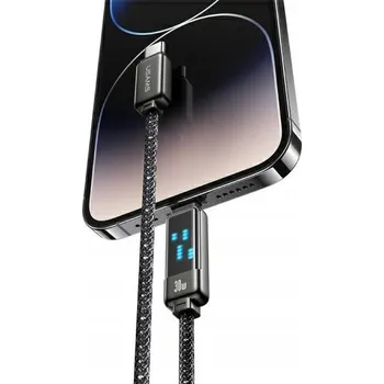 Datový kabel Kabel Usams USB typ C - Apple Lightning 1 m černý