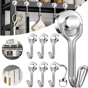 Věšák MAGNET NEODYMOWY Z HAKIEM NA ZÁVĚS, HÁČEK NA PŘEDMĚTY, ČERNÝ, 12 KS