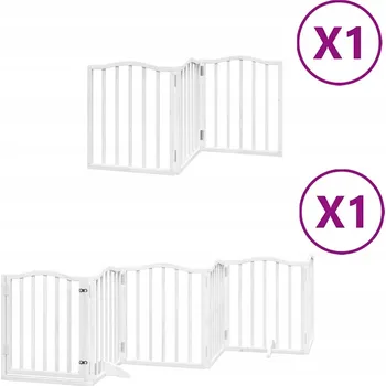 klec pro psa VidaXL Zábrana pro psy s dvířky skládací 9 panelů bílá 450 cm topol