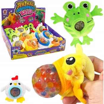 plyšák MAČKACÍ HRAČKA PLYŠOVÉ ANTISTRESOVÉ S KULIČKAMI 10 CM PLYŠOVÁ HRAČKA SQUISHY ZVÍŘÁTKO