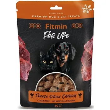 Pamlsek pro psa Fitmin Lyofilizovaná pamlsek pro psy a kočky s pštrosím masem 30g