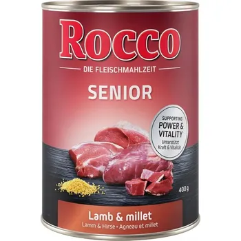 Krmivo pro psa Rocco Senior, Jehněčí s prosem, konzerva 400g