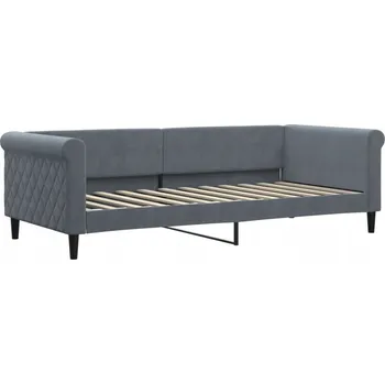 Postel Čalouněná jednolůžková postel VidaXL 90x200 cm, odstíny šedé