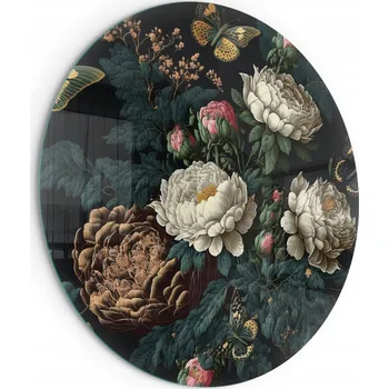 Krbová kamna Podložka Skleněná krytka pod krb Kamna s kozou Květinový vzor s motýly