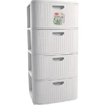 Koupelnový nábytek Skříňka 4 zásuvky DOMUS bílá, 80x40x40cm, plast