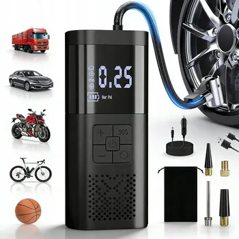 Kompresor Kompresor do auta, akumulátorový přenosný kompresor / hustilka pneu 12V