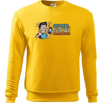 Pánská mikina Jsem debil, ale poznat to jde jen, když jsem na facebooku - Mikina Essential pánská - XL ( Žlutá )