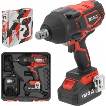 YATO AKU BEZKARTÁČOVÝ RÁZOVÝ UTAHOVÁK 18V + 4AH 3/4'' 2000NM + ADAPTÉR 1/2''
