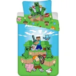 Jerry Fabrics Povlečení bavlna Minecraft Outdoor Mobs 140x200, 70x90 cm