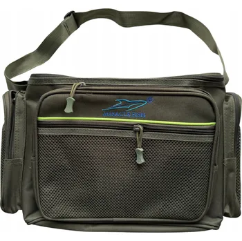 PEVNÁ RYBÁŘSKÁ TAŠKA SPINNINGOVÁ S POPRUHEM PŘES RAMENO NA KRABIČKY A PŘÍSLUŠENSTVÍ