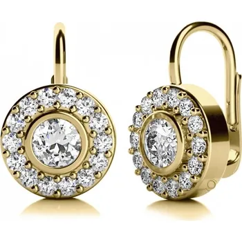 Náušnice Couple, Visací náušnice Avery – žluté zlato a zikony, 585-68-3-0055.0Z00.0.00.001.08