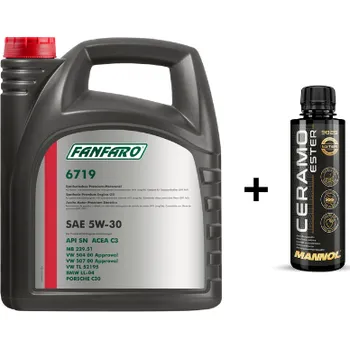 Motorový olej Motorový olej Fanfaro ŠKODA 6719 5W-30, 5L + Mannol Ceramo Ester, 250ml ZDARMA! (Fan.darek)