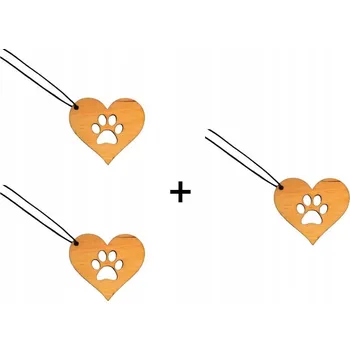 Vůně do auta Dřevěná vůně do auta - srdíčko s tlapkou 3ks 209/WAT