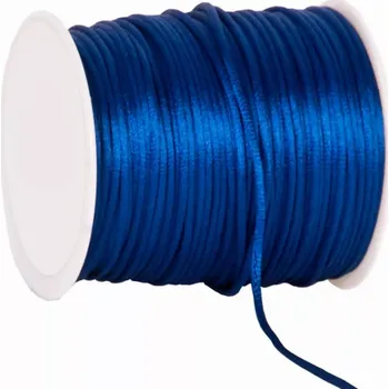 Stuha Saténová šnůrka 2 mm x 100 m královsky modrá