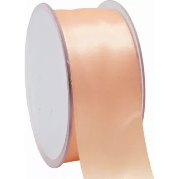Stuha Oboustranná saténová stuha 38 mm x 25 m lososová
