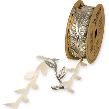 Stuha Stuha z umělé kůže Listy zlatá 23mm x 5m