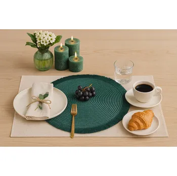 prostírání Prostírání na stůl kulaté 38 cm Hawai tmavě zelené