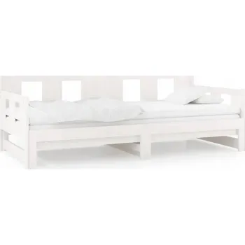 Postel Rozkládací postel, bílá, masivní borovicové dřevo, 2x (90x190) cm