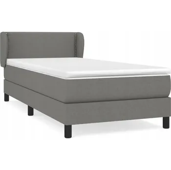 Postel Kontinentální postel tmavě šedá s matrací 80x200 cm a ochrannou podložkou