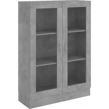 Knihovna Prosklená skříňka na knihy 82,5 x 30,5 x 115 cm šedá betonu