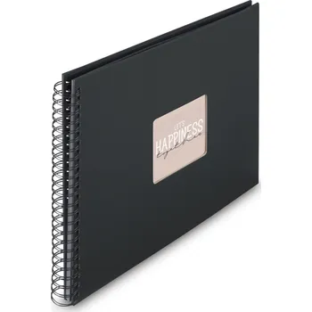 Fotoalbum Hama album klasické spirálové FINE ART 36x32 cm, 50 stran, nová černá, černé listy