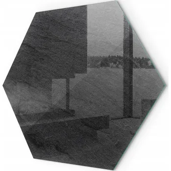 Obraz Skleněná ochrana proti jiskrám ke krbu, texturovaný povrch kamene, v. 40 cm