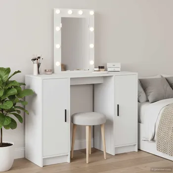 Toaletní stolek vidaXL Kosmetický stůl Bílá 102 x 33 x 135 cm kompozitní dřevo