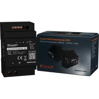 spínaný zdroj HEATIT DIN Transformer 24V, měnič napětí na DIN lištu 230VAC - 24VDC 60W