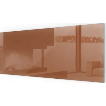 Krbová kamna Podložka pod kamna Tvrzené Sklo S Potiskem, hnědá, 125 x 50 cm