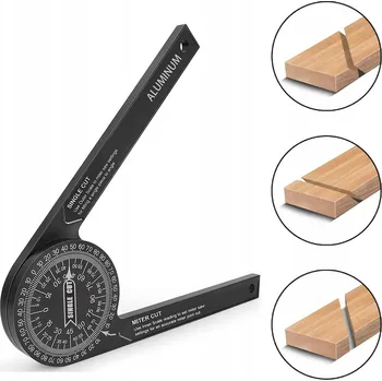 Úhloměr Úhelník NASTAVITELNÝ 360° Úhloměr STAVEBNÍ ZÁMEČNICKÝ TRUHLÁŘSKÝ HLINÍKOVÝ