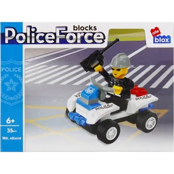 ostatní stavebnice ALLEBLOX STAVEBNICE STAVEBNICE AUTO ČTYŘKOLKA POLICIE
