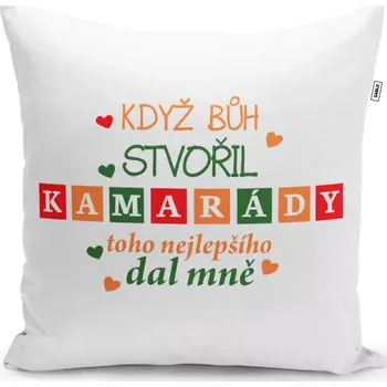 Polštář Sablio Polštář Když Bůh stvořil kamarády: 40x40 cm