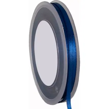 Stuha Oboustranná saténová stuha 3 mm x 50 m tmavě modrá