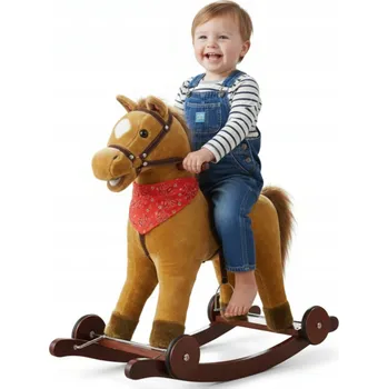 Houpací kůň HOUPACÍ KONÍK 2v1 ODRÁŽEDLO HOUPAČKA ODRÁŽEDLO DÁREK K 1. NAROZENINÁM GUMOVÁ KOLA