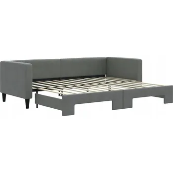 Ložnice Čalouněná jednolůžková postel VidaXL 80x200 cm, odstíny šedé