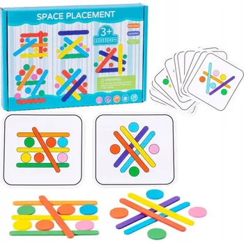 Dřevěná hračka Puzzle Montessori pro děti 3-6 let Dřevěný Tangram JASTOWN Duhové