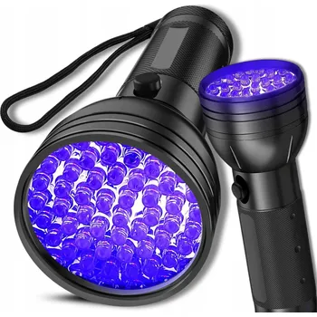 Svítilna UV LED svítilna černá hliníková 51 diod IPX4