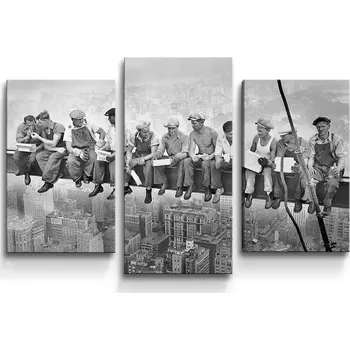 Obraz Sablio Obraz - 3-dílný Zedníci na traverze - 75x50 cm