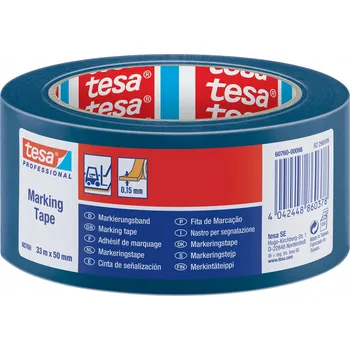 Lepicí páska Výstražná páska tesa modrá 33 m x 50 mm
