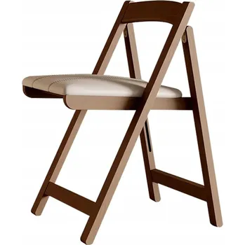Jídelní židle SKLÁDACÍ JÍDELNÍ ŽIDLE V NORDICKÉM STYLU S ERGONOMICKÝM POLŠTÁŘEM, HNĚDO-ZELENÁ