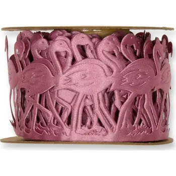 Stuha Perforovaná saténová stuha Flamingo tmavě růžová 45mm x 4m