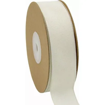 Stuha Přírodní stuha s drátkem 25 mm x 20 m slonová kost