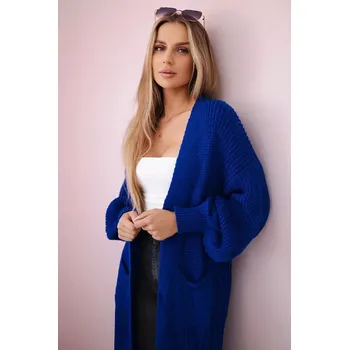 Dámský svetr Svetr dlouhý kardigan chrpově modrá UNI