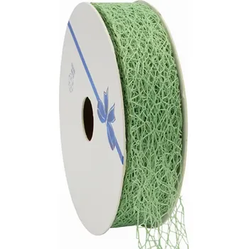 Stuha Pavučinová dekorační stuha 25 mm x 20 m pastelově zelená
