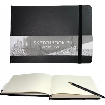 Skicák A5 v tvrdých deskách, 80 stran, 150 g/m²