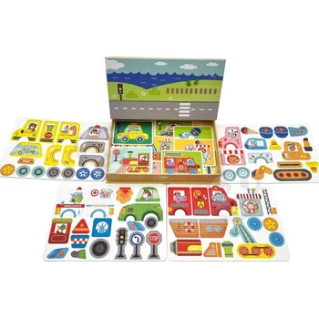 Dřevěná hračka TOOKY TOY Magnetická vzdělávací skládačka - Krabička