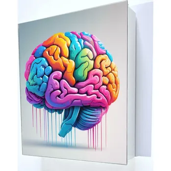 Skříňka na klíč Skříňka na klíče se skleněným obrazem Skrýš, sejf, klíče a ovladače! Mozek