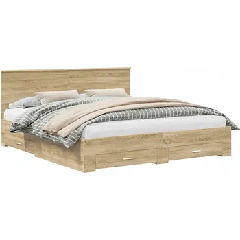 Postel Rám postele s čelo Sonoma dub 180 x 200 cm kompozitní dřevo