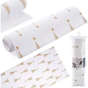 ubrus Vánoční běhoun na stůl s motivem VÁNOČNÍCH STROMEČKŮ, bavlněný, dekorativní