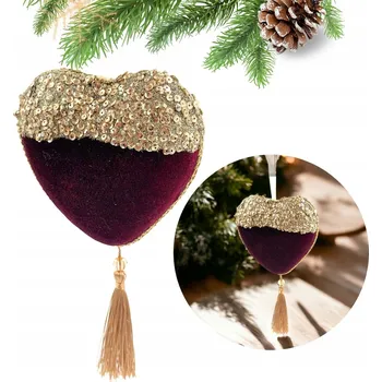 Vánoční ozdoba Vánoční ozdoba ve tvaru srdce Bordó
